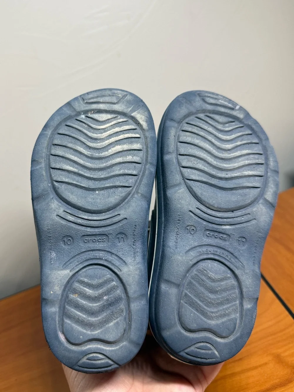 Crocs Kids Pull On Slip on Rain Boot Navy Blue Boys 10/11